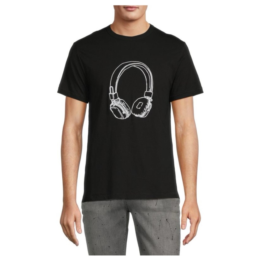 ★ NWT French Connection Headphones Graphic Tee - Black ★